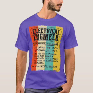 Camiseta Definição de Dicionário de Engenheiro Elétrico Fun