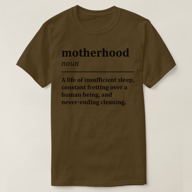 Camiseta Definição de Dicionário de Motherhood Engraçada (Frente do Design)