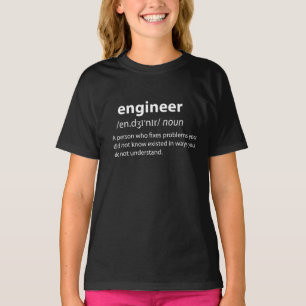 Camiseta Definição de Dicionário Funny do engenheiro