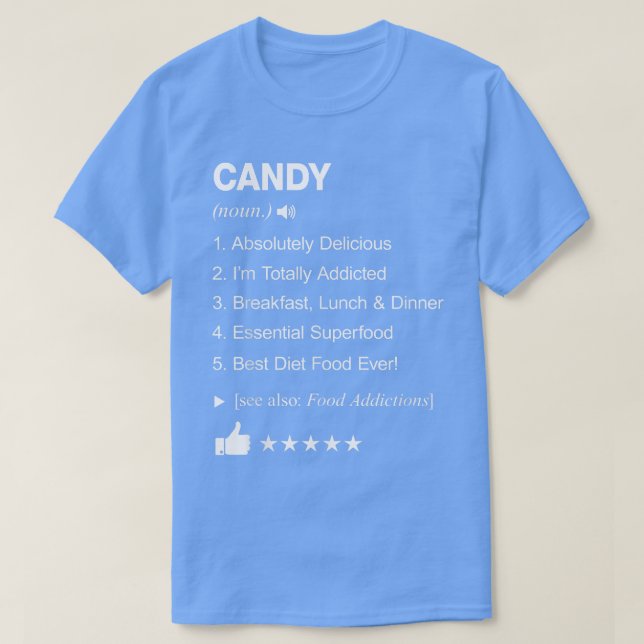 Camiseta Definição De Doces Significa Engraçada (Frente do Design)