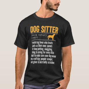 Camiseta Definição de Dog Sitter Cuidando de Cachorro Pet S