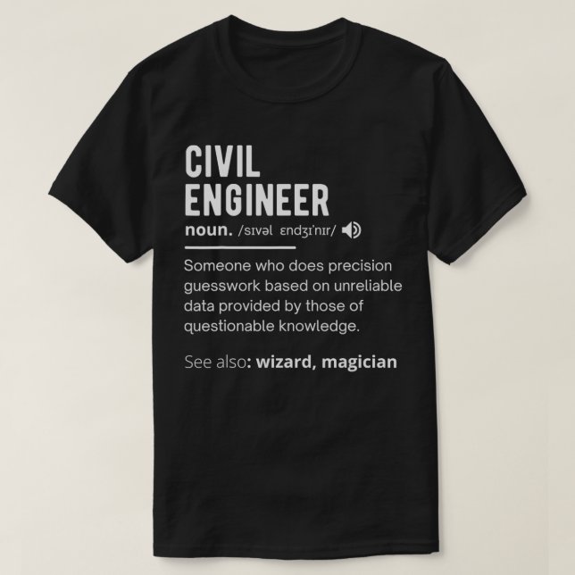 Camiseta Definição de Engenheiro civil Engenharia civil eng (Frente do Design)