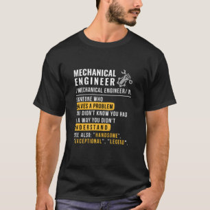 Camiseta Definição de Engenheiro Mecânico Piada de Trabalho