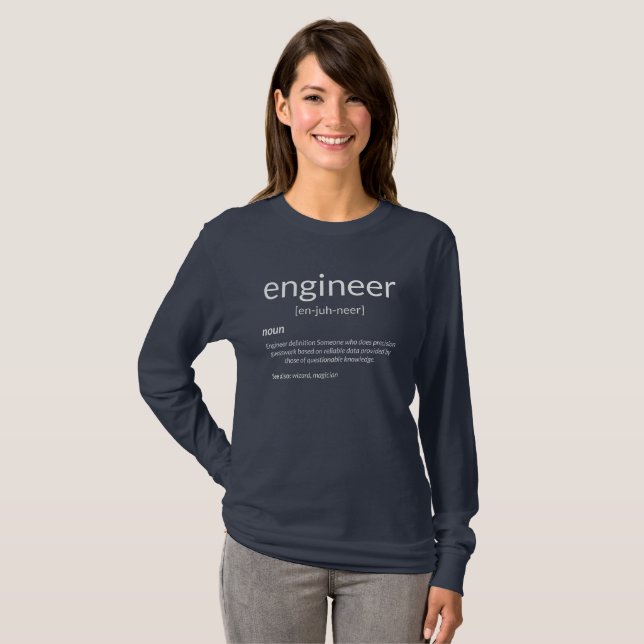 Camiseta Definição de Engenheiro Principal da Faculdade de  (Frente Completa)
