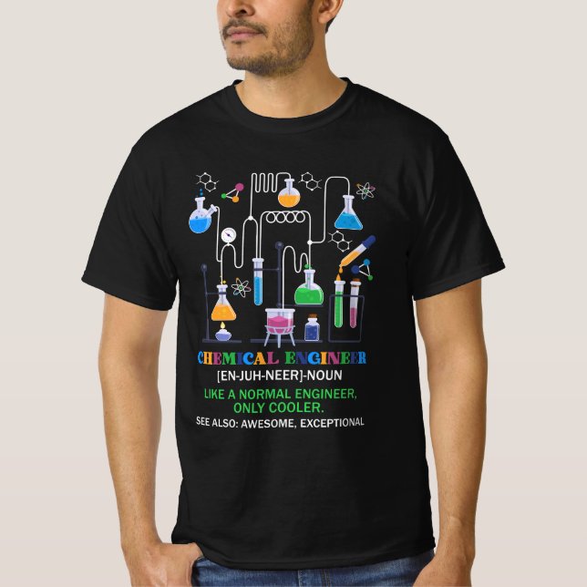 Camiseta Definição De Engenheiro Químico Como Um Engenheiro (Frente)