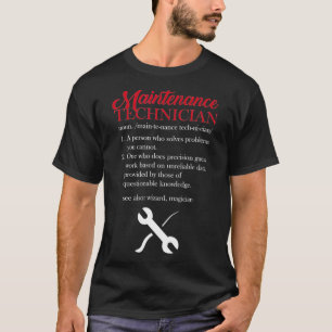 Camiseta Definição de Engraçado do Técnico de Manutenç