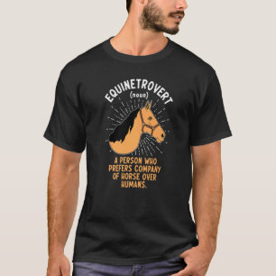 Camiseta Definição de Equinetrovert Ditado Meme Cavalo