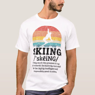 Camiseta Definição de Esqui Divertida Retro Vintage Esqui E