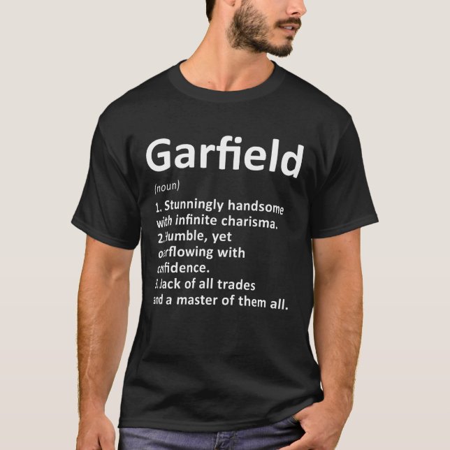 Camiseta Definição de Garfield Nome Personalizado Funny Bir (Frente)