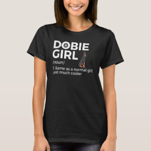 Camiseta Definição de Garota Dobie Doberman Engraçado Dona