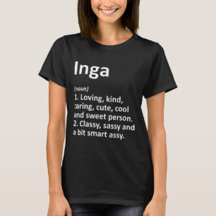 Camiseta Definição de Inga Nome Personalizado Piada de Aniv