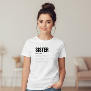 Camiseta Definição de Irmã Engraçada e Sentimental