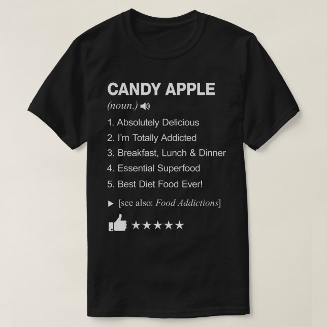 Camiseta Definição De Maçã De Candy Significa Engraçada (Frente do Design)