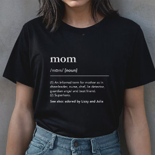 Camiseta Definição de mãe do dicionário de nomes de filhos