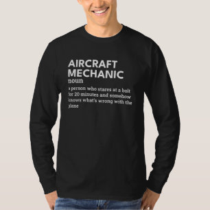 Camiseta Definição de Mecânica da Aeronave - Humor da Aviaç