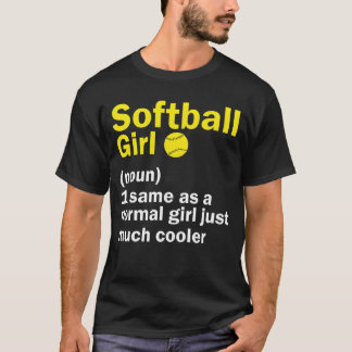 Camiseta Definição de Menina de Softbol Engraçado Sassy Esp
