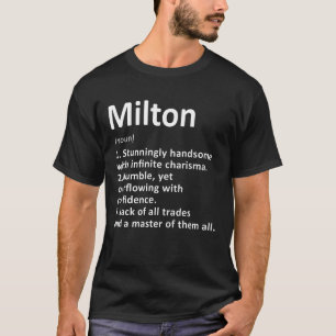 Camiseta Definição de Milton Nome Personalizado Aniversário