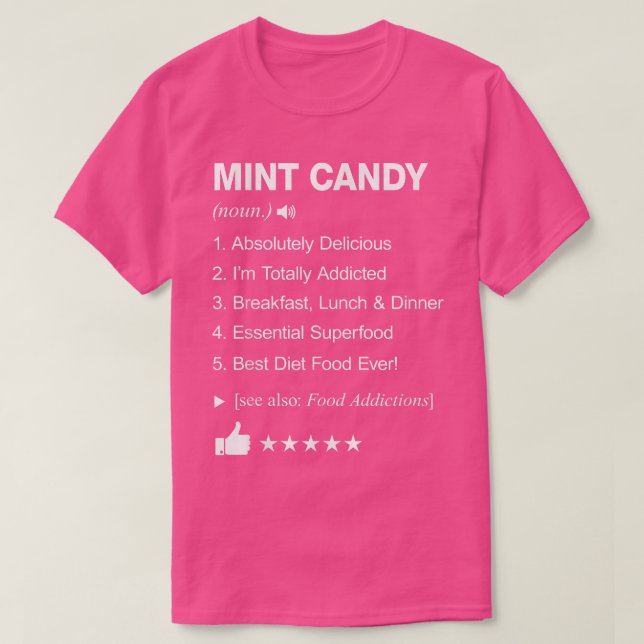 Camiseta Definição De Mint Candy Significando Engraçado 812 (Frente do Design)