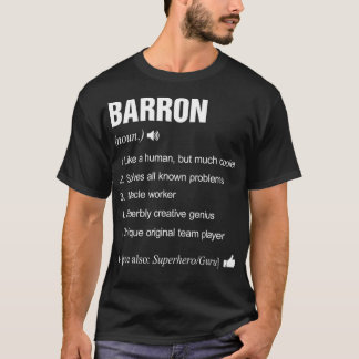 Camiseta Definição de Nome Barron Significa Família Engraça