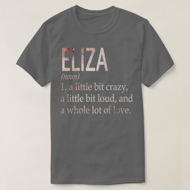 Camiseta Definição de nome da garota Eliza (Frente do Design)