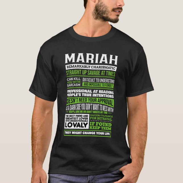 Camiseta Definição de Nome da Garota Mariah (Frente)