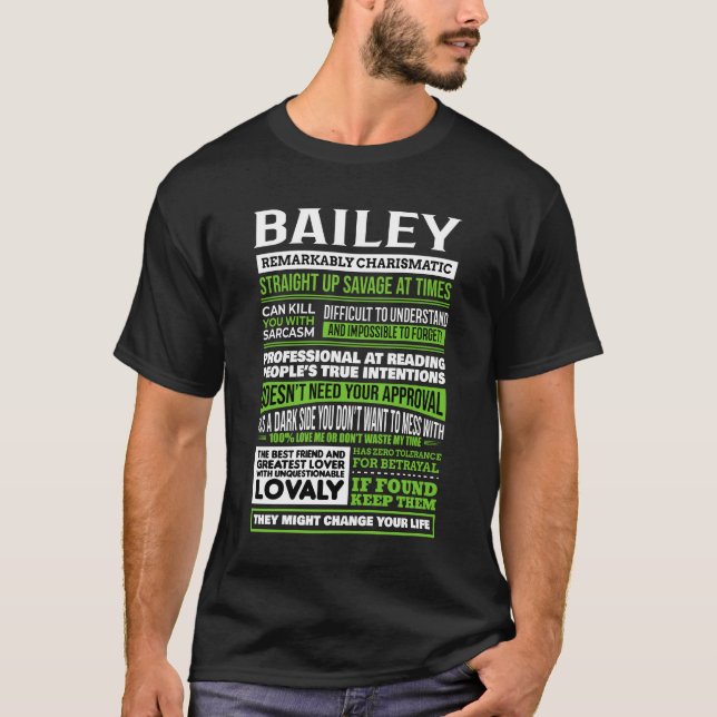 Camiseta Definição de Nome da Rapariga Bailey (Frente)