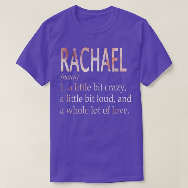 Camiseta Definição de Nome da Rapariga Rachael (Frente do Design)