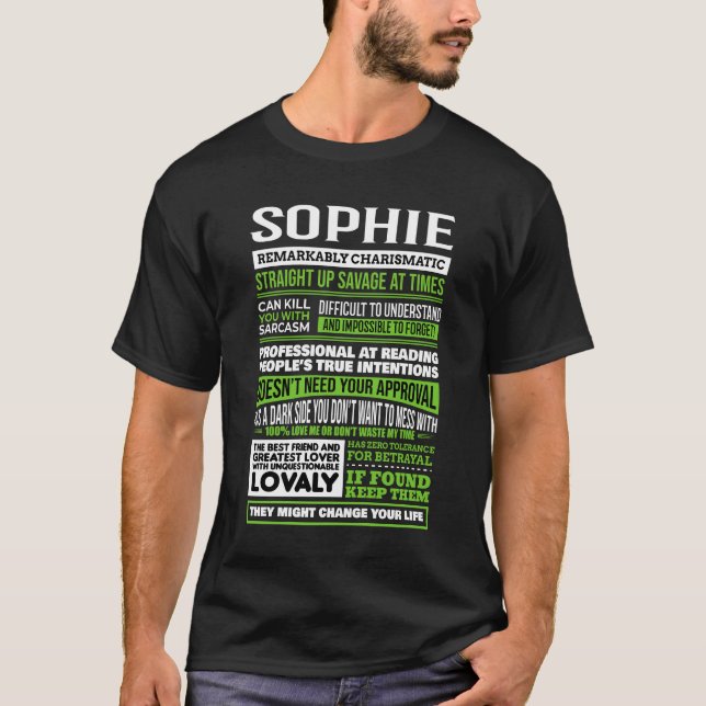 Camiseta Definição de Nome da Rapariga Sophie (Frente)