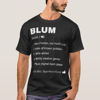 Camiseta Definição de Nome de Blum Significa Família Engraç