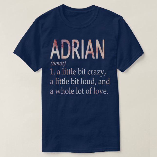 Camiseta Definição de Nome de Rapariga Adrian (Frente do Design)
