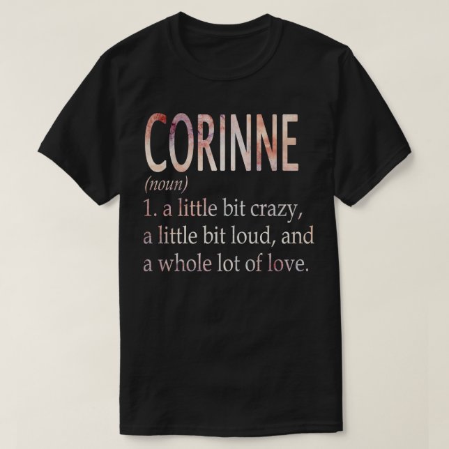 Camiseta Definição de Nome de Rapariga Corinne (Frente do Design)