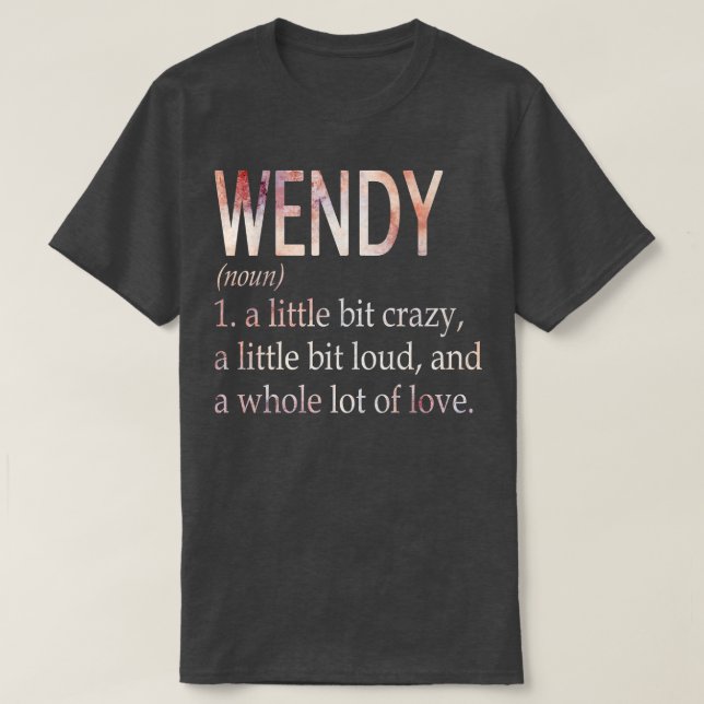 Camiseta Definição de Nome de Rapariga Wendy (Frente do Design)