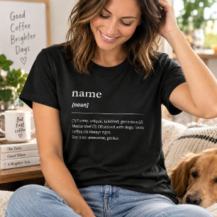 Camiseta Definição de nome personalizado para o dicionário 