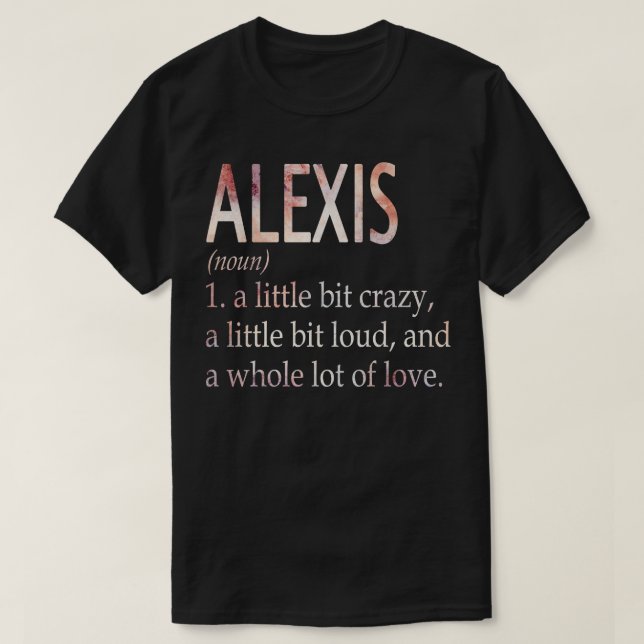 Camiseta Definição de Nome Rapariga de Alexis (Frente do Design)