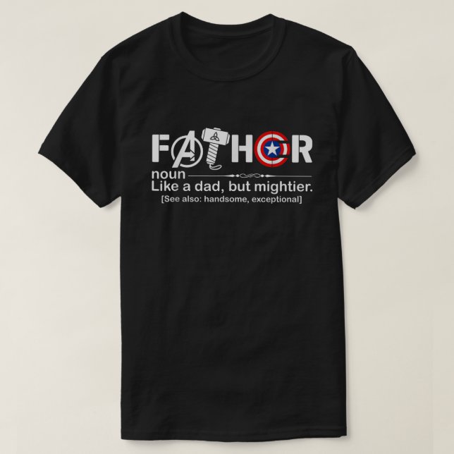 Camiseta Definição de pai como Pai muito mais poderoso (Frente do Design)
