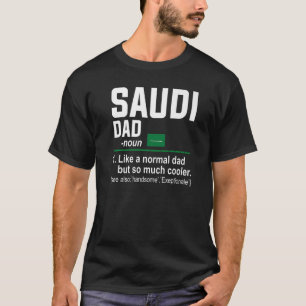 Camiseta Definição de Pai Saudita Bandeira do Dia dos Pais 
