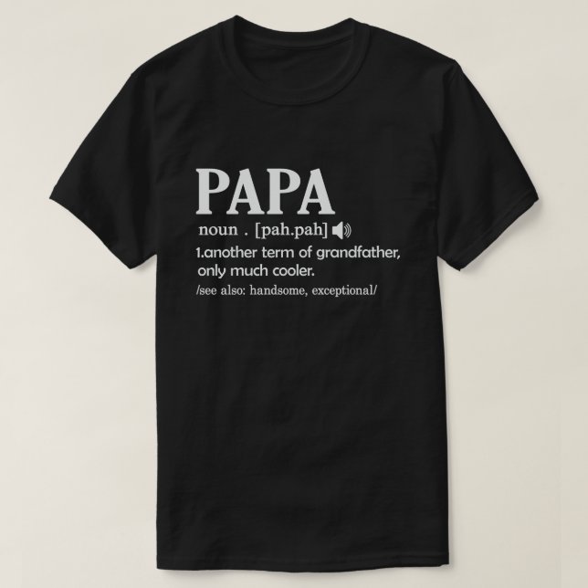 Camiseta Definição de Papai Significado Engraçado Dia dos P (Frente do Design)