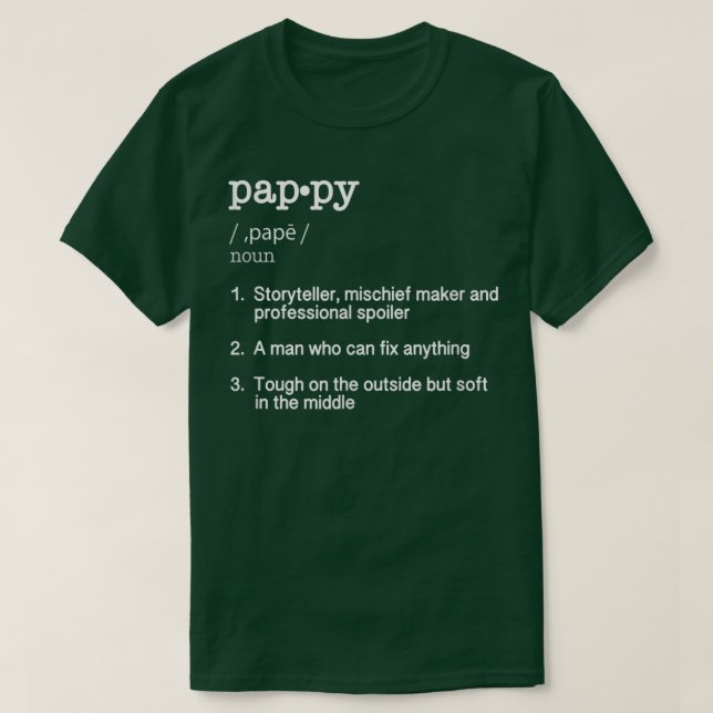Camiseta Definição de PappyDicionário Significado (Frente do Design)