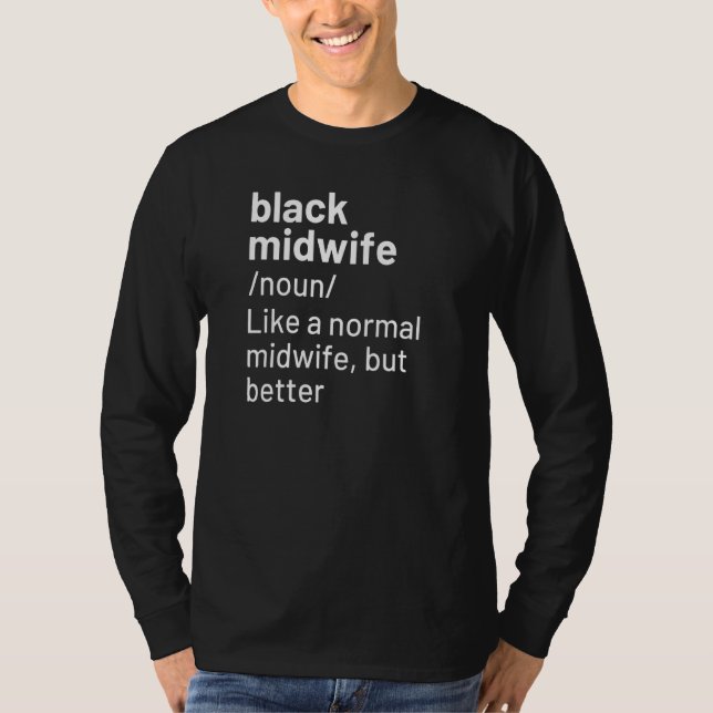 Camiseta Definição de Parteira Negra (Frente)