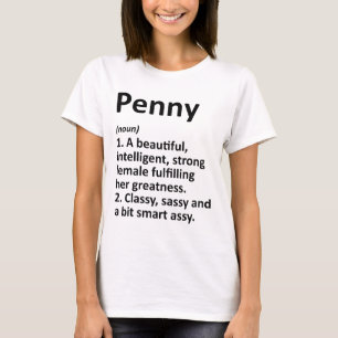 Camiseta Definição de Penny Nome Personalizado Natal Engraç