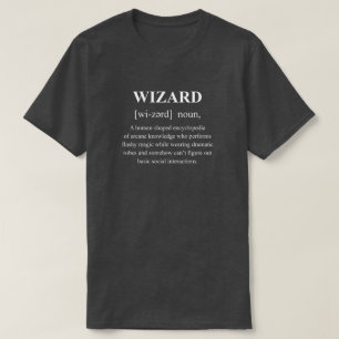 Camiseta Definição de Personagem Engraçado de Mago com Text