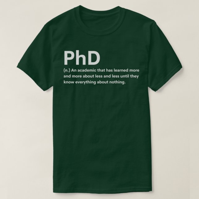 Camiseta Definição de Phd 3 (Frente do Design)
