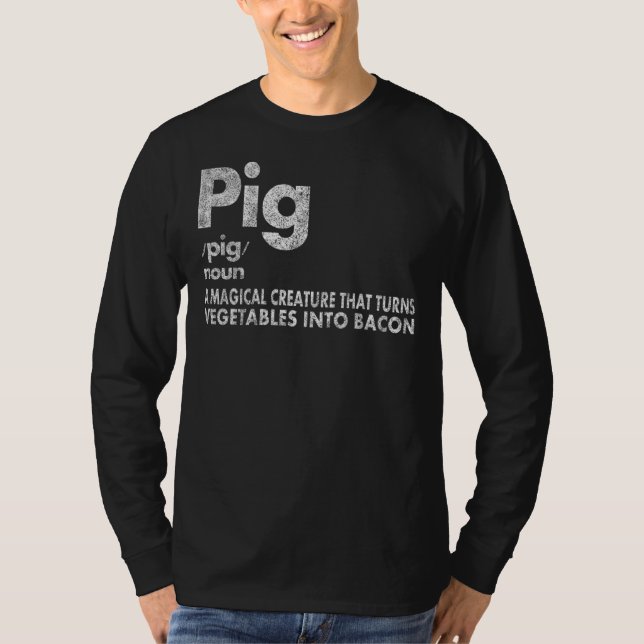 Camiseta Definição De Porcos E Bacon Amantes Engraçados De  (Frente)