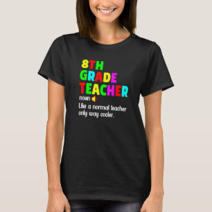 Camiseta Definição de Professor do 8º Ano Feliz Primeiro Di