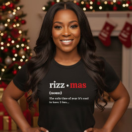 Camiseta Definição de Rizzmas Piada de Natal Festa Preto