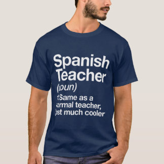 Camiseta Definição de Spanisheacher Engraçado Backo Escola