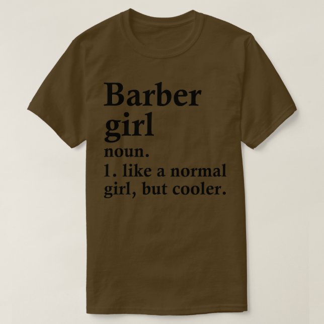 Camiseta Definição de Stylist de Cabelo Engraçado Barber Gi (Frente do Design)