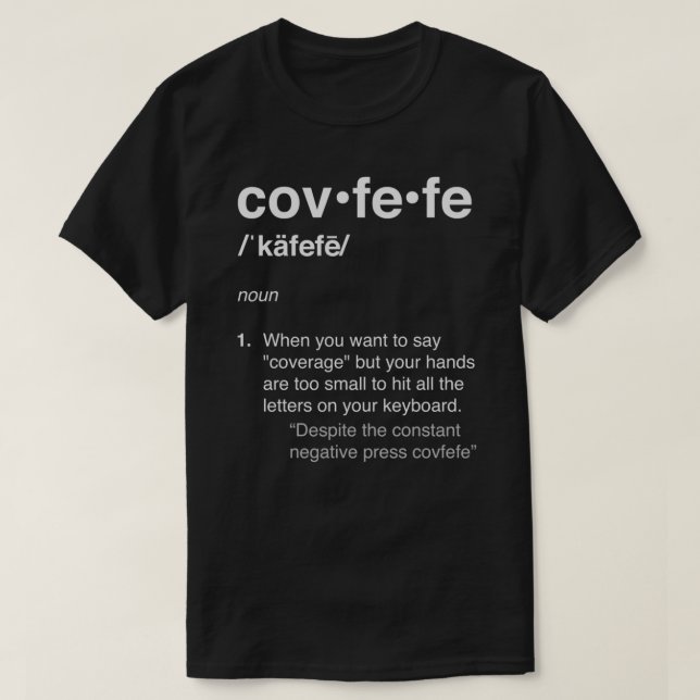 Camiseta Definição de T-Shirt Essencial de Covfefe (Frente do Design)