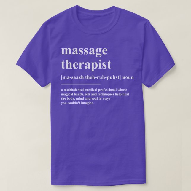Camiseta Definição de Terapista de Massagem (Frente do Design)