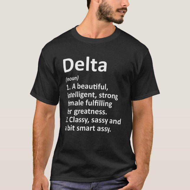 Camiseta Definição DELTA Nome personalizado Engraçado Natal (Frente)